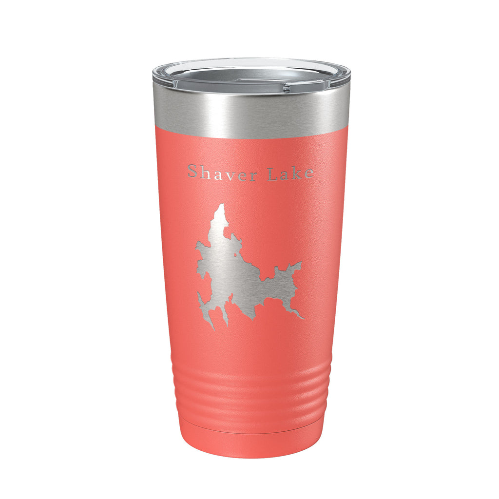 Shaver Lake Map Tumbler Travel Mug Insulated Laser Engraved Coffee Cup California 20 oz