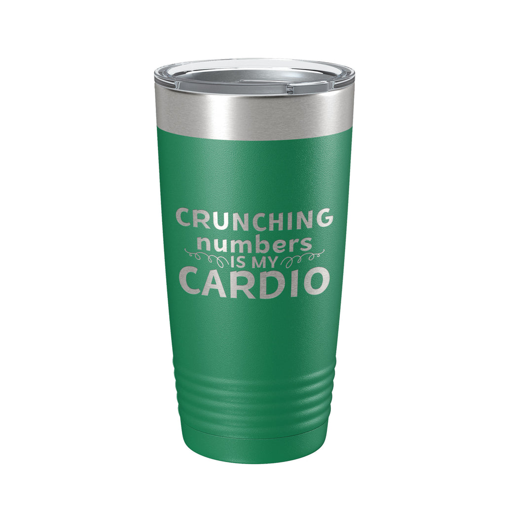 Crunching Numbers Is My Cardio Tumbler Travel Mug Insulated Laser Engraved Accountant Bookkeeper CPA Gift Funny Coffee Cup 20 oz