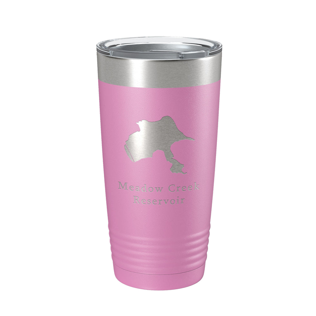 Meadow Creek Reservoir Tumbler Lake Map Travel Mug Insulated Laser Engraved Coffee Cup Colorado 20 oz