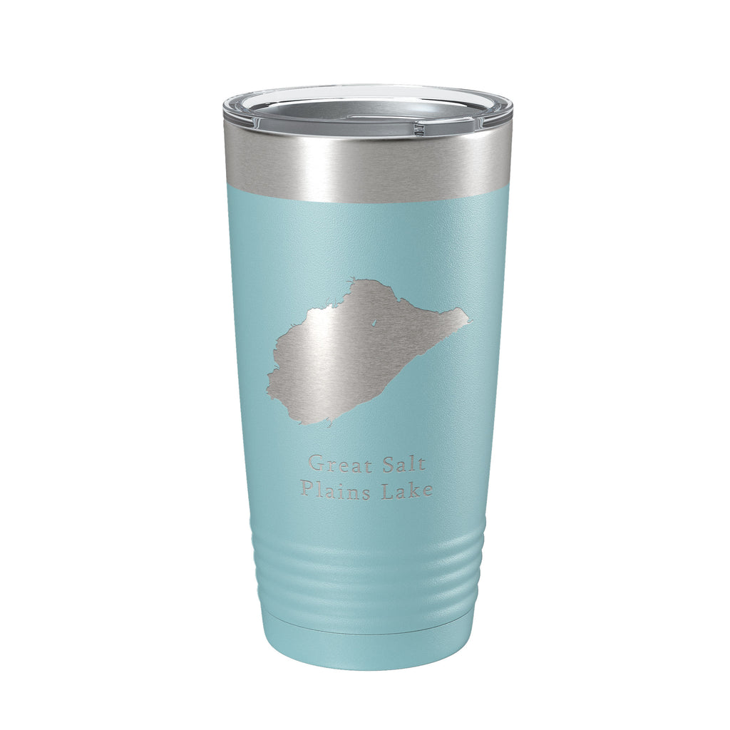 Great Salt Plains Lake Map Tumbler Travel Mug Insulated Laser Engraved Coffee Cup Oklahoma 20 oz
