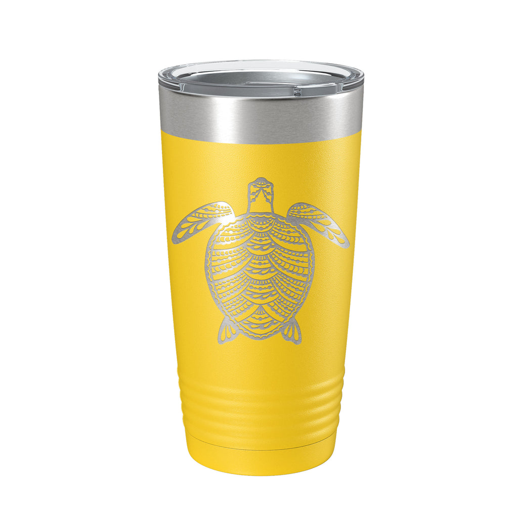 Sea Turtle Tumbler Zentangle Travel Mug Insulated Laser Engraved Coffee Cup 20 oz