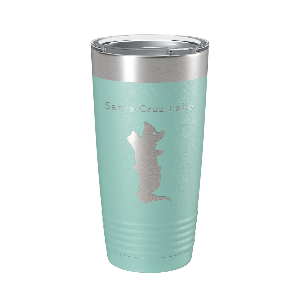 Santa Cruz Lake Map Tumbler Travel Mug Insulated Laser Engraved Coffee Cup New Mexico 20 oz