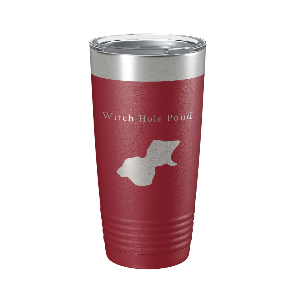 Witch Hole Pond Tumbler Lake Map Travel Mug Insulated Laser Engraved Coffee Cup Acadia Maine 20 oz