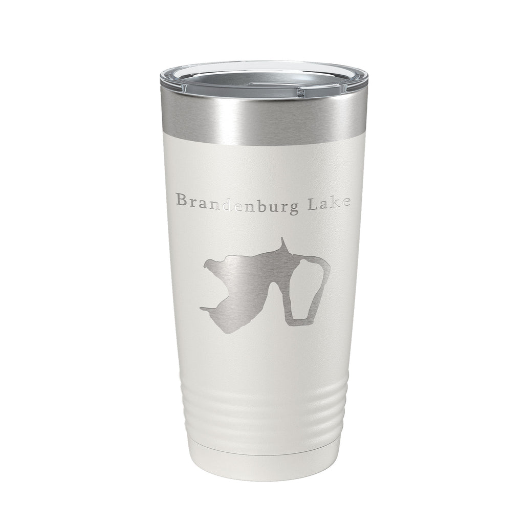 Brandenburg Lake Map Tumbler Travel Mug Insulated Laser Engraved Coffee Cup Illinois 20 oz