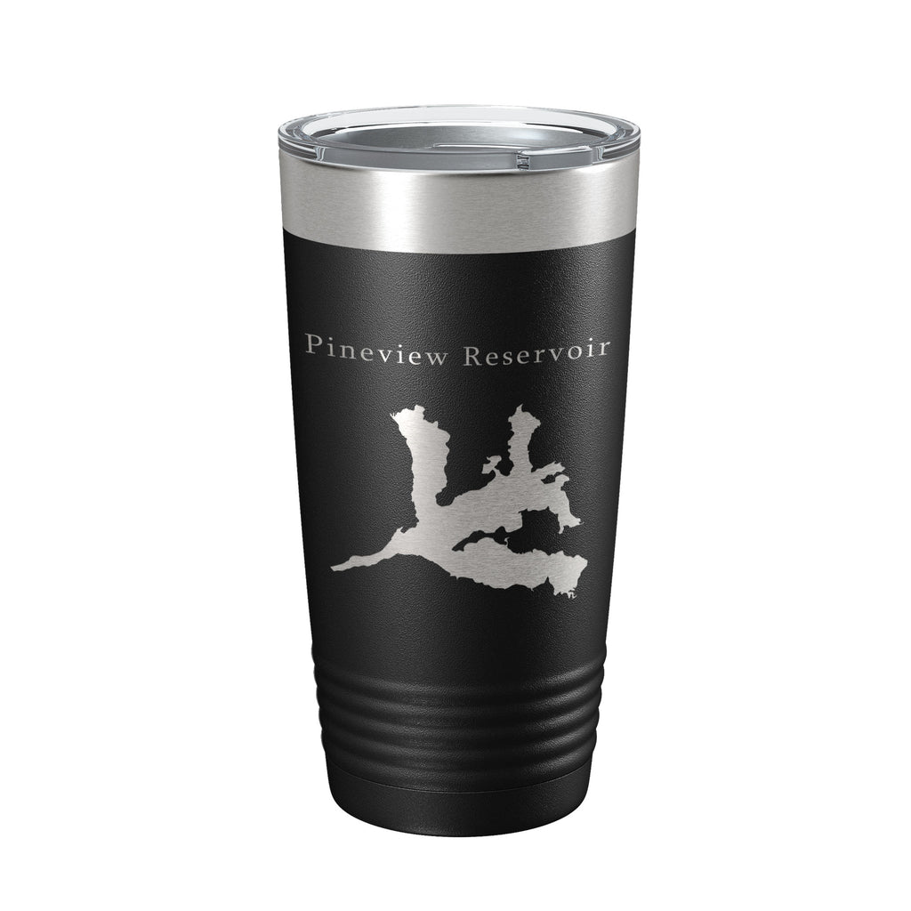 Pineview Reservoir Tumbler Lake Map Travel Mug Insulated Laser Engraved Coffee Cup Utah 20 oz