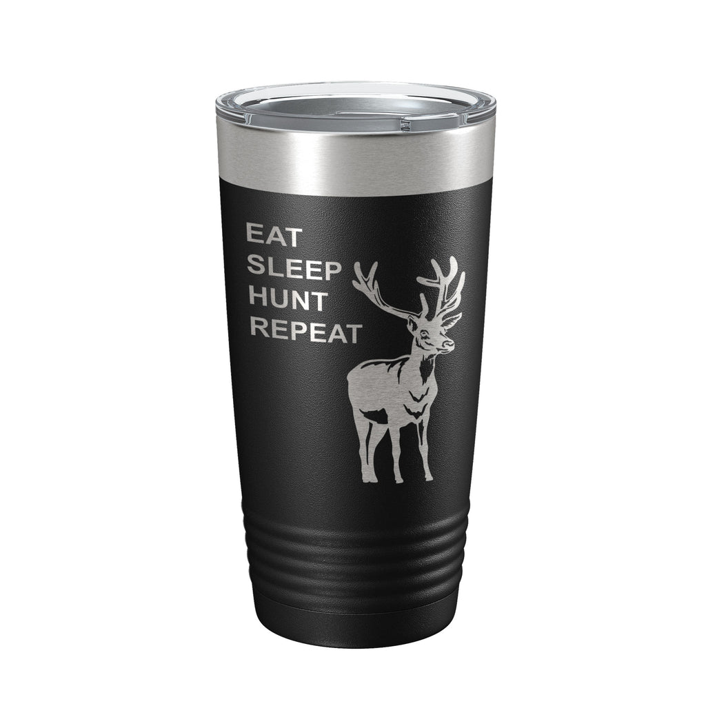 Deer Hunter Tumbler Eat Sleep Hunt Repeat Travel Mug Deer Hunting Insulated Laser Engraved Coffee Cup Gift 20 oz
