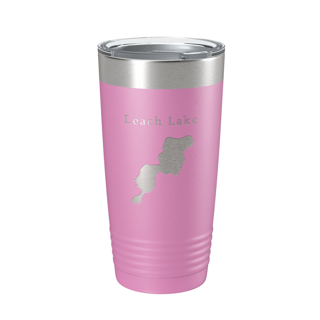 Leach Lake Map Tumbler Travel Mug Insulated Laser Engraved Coffee Cup Michigan 20 oz