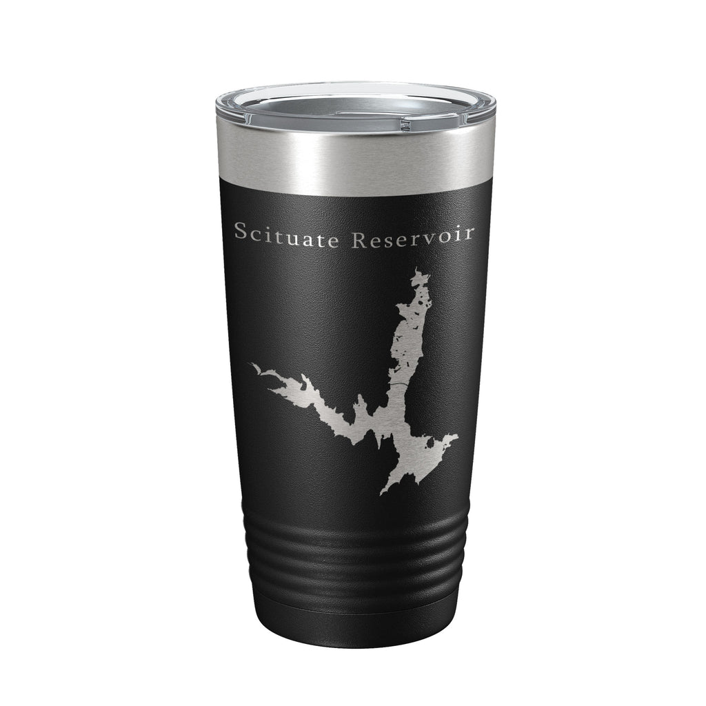 Scituate Reservoir Tumbler Lake Map Travel Mug Insulated Laser Engraved Coffee Cup Providence Rhode Island 20 oz