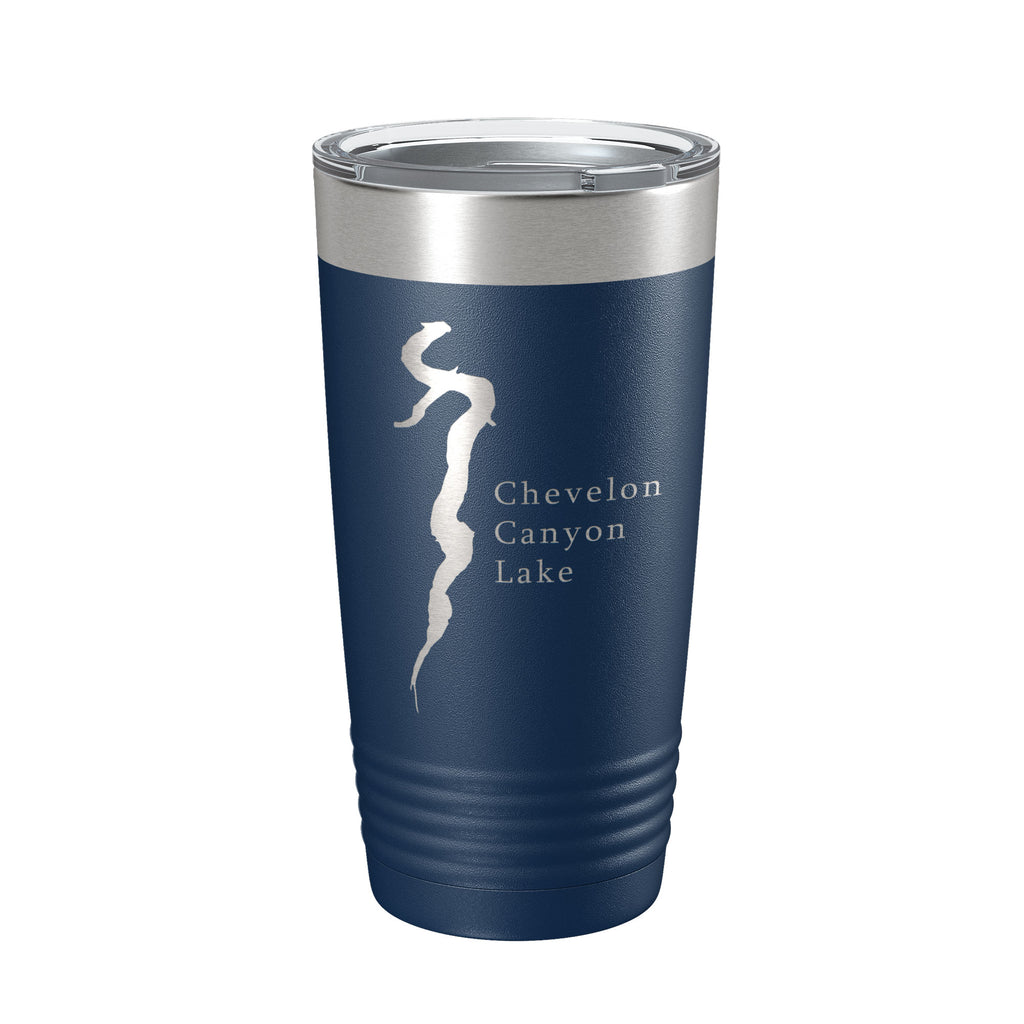 Chevelon Canyon Lake Map Tumbler Travel Mug Insulated Laser Engraved Coffee Cup Arizona 20 oz
