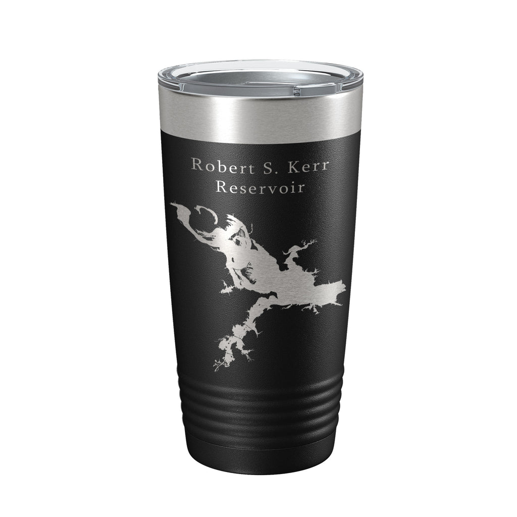 Robert S. Kerr Reservoir Tumbler Lake Map Travel Mug Insulated Laser Engraved Coffee Cup Oklahoma 20 oz
