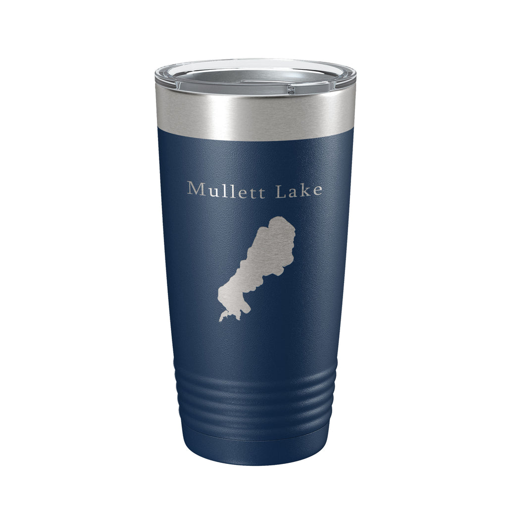 Mullett Lake Map Tumbler Travel Mug Insulated Laser Engraved Coffee Cup Michigan 20 oz