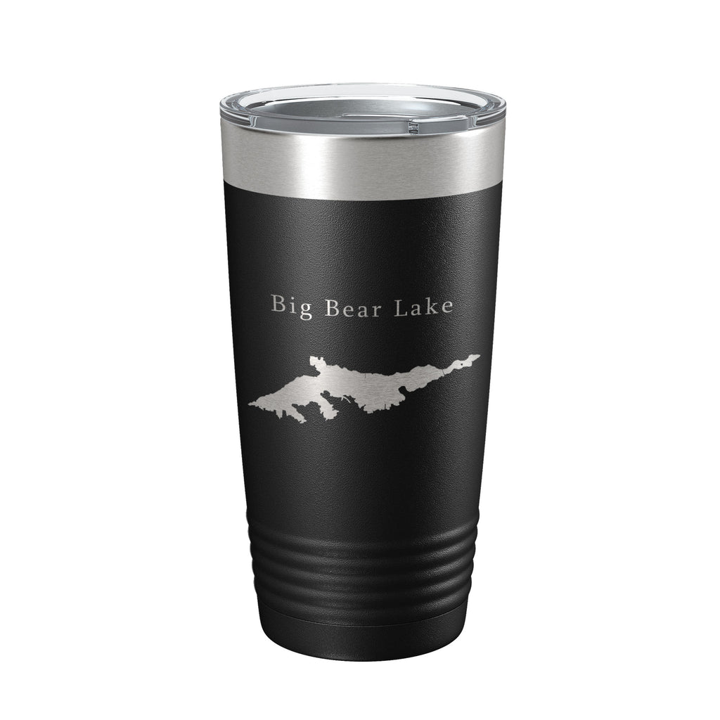 Big Bear Lake Map Tumbler Travel Mug Insulated Laser Engraved Coffee Cup California 20 oz