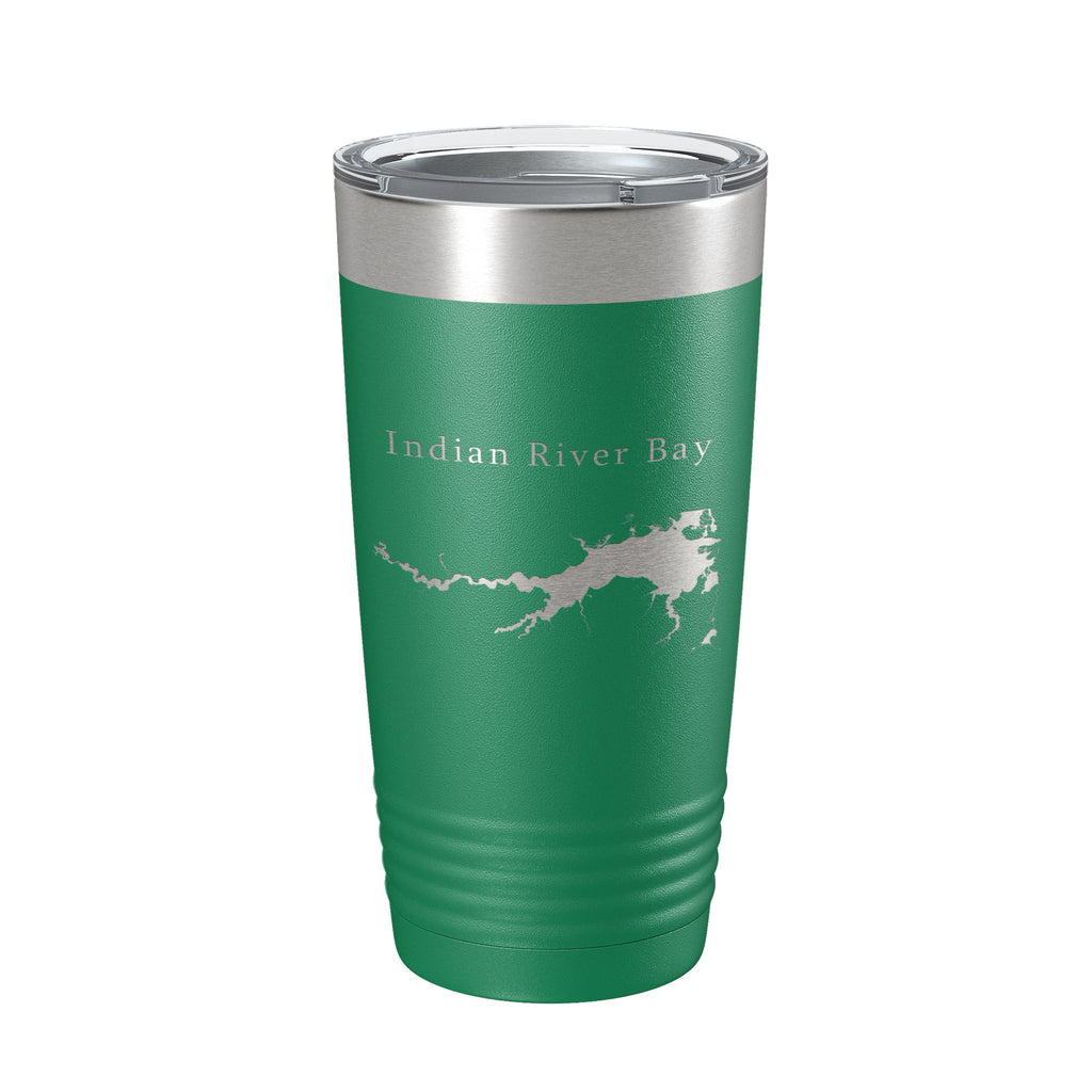 Indian River Bay Tumbler Lake Map Travel Mug Insulated Laser Engraved Coffee Cup Delaware 20 oz