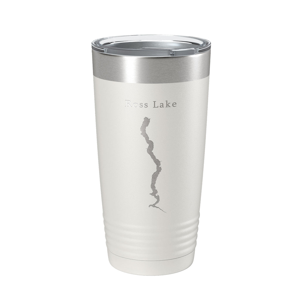 Ross Lake Map Tumbler Travel Mug Insulated Laser Engraved Coffee Cup Washington 20 oz