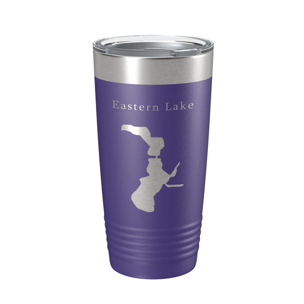 Eastern Lake Map Tumbler Travel Mug Insulated Laser Engraved Coffee Cup Florida 20 oz