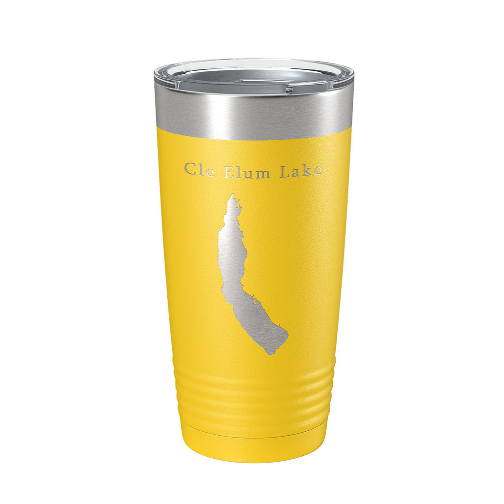 Cle Elum Lake Map Tumbler Travel Mug Insulated Laser Engraved Coffee Cup Washington 20 oz