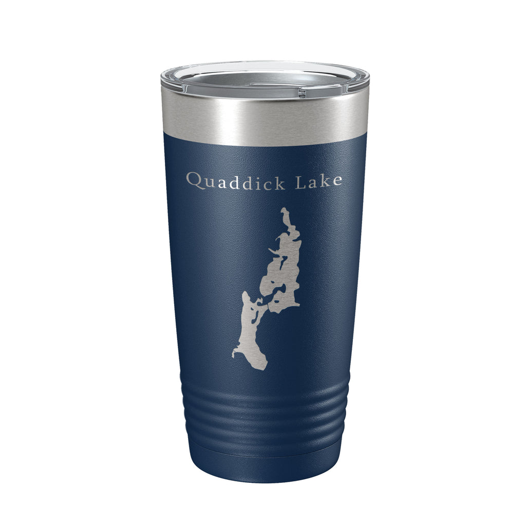 Quaddick Lake Map Tumbler Travel Mug Insulated Laser Engraved Coffee Cup Connecticut 20 oz