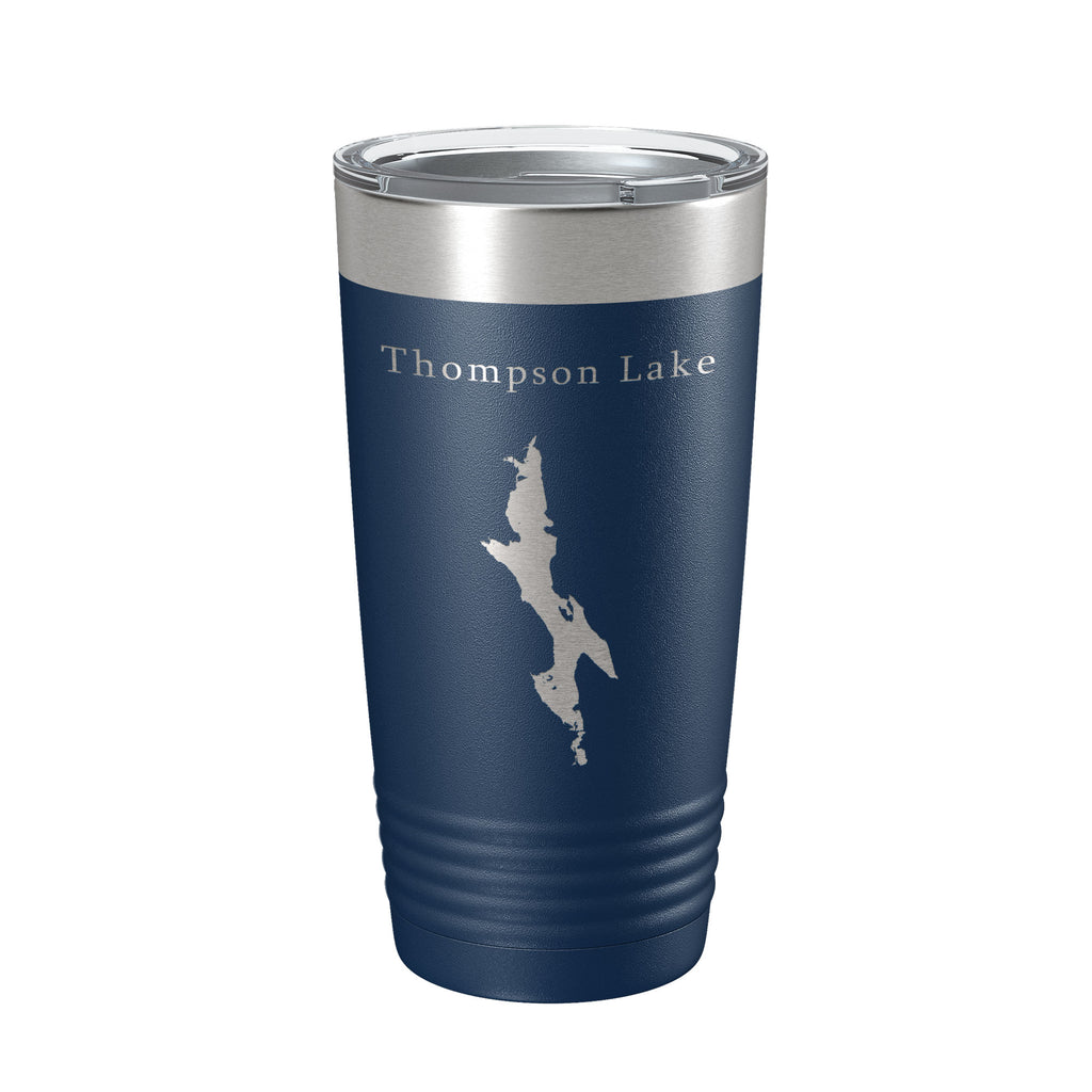 Thompson Lake Map Tumbler Travel Mug Insulated Laser Engraved Coffee Cup Maine 20 oz Teal
