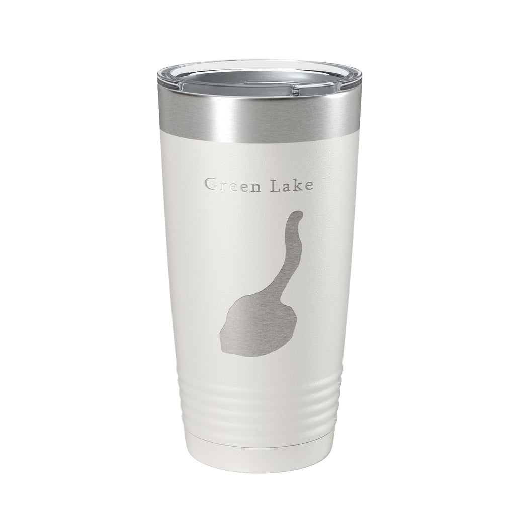 Green Lake Map Tumbler Travel Mug Insulated Laser Engraved Coffee Cup New York 20 oz