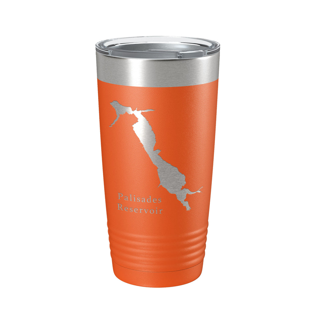 Palisades Reservoir Tumbler Lake Map Travel Mug Insulated Laser Engraved Coffee Cup Idaho Wyoming 20 oz