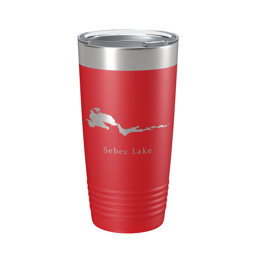 Sebec Lake Map Tumbler Travel Mug Insulated Laser Engraved Coffee Cup Maine 20 oz