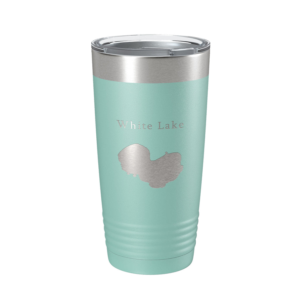 White Lake Map Tumbler Travel Mug Insulated Laser Engraved Coffee Cup Louisiana 20 oz
