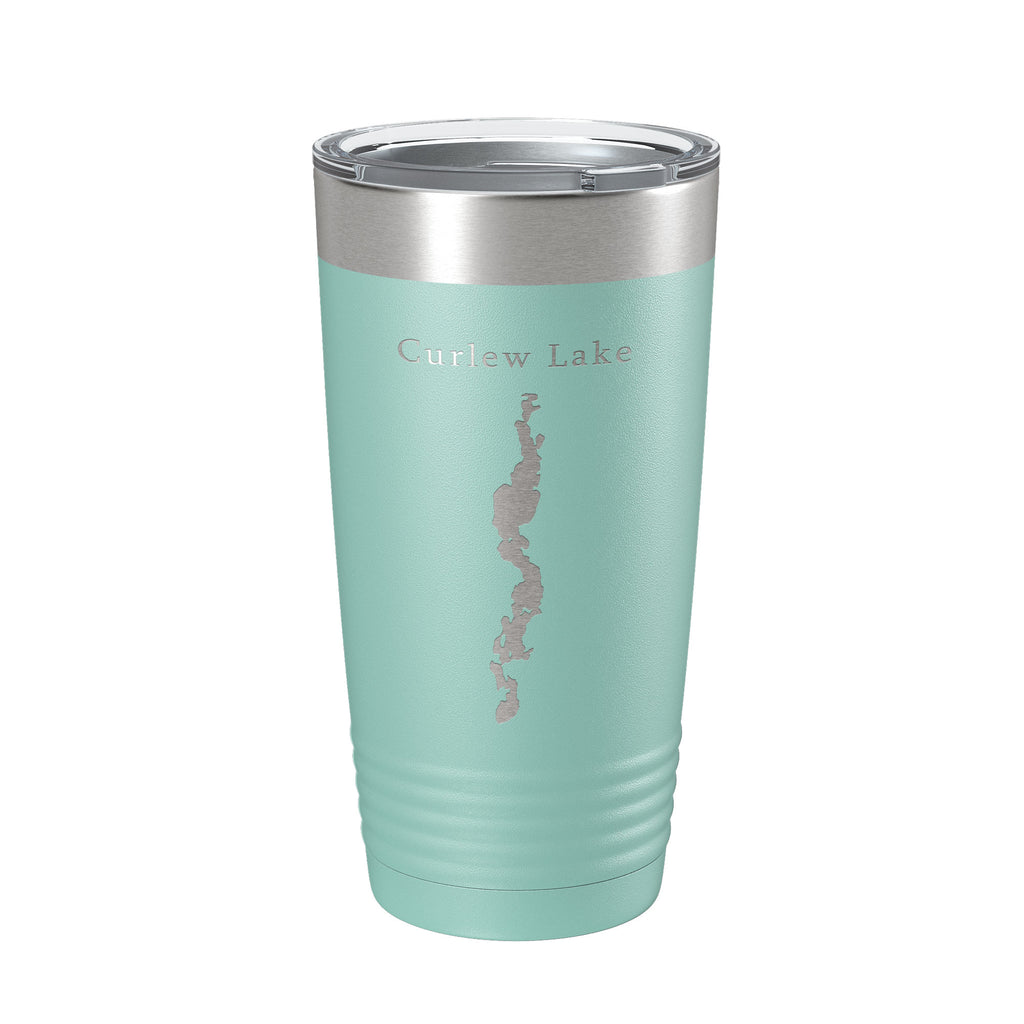 Curlew Lake Map Tumbler Travel Mug Insulated Laser Engraved Coffee Cup Washington 20 oz