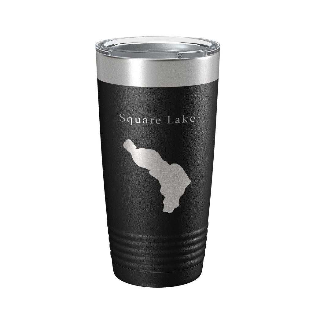 Square Lake Map Tumbler Travel Mug Insulated Laser Engraved Coffee Cup Maine 20 oz