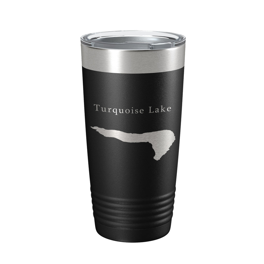 Turquoise Lake Map Tumbler Travel Mug Insulated Laser Engraved Coffee Cup Colorado 20 oz