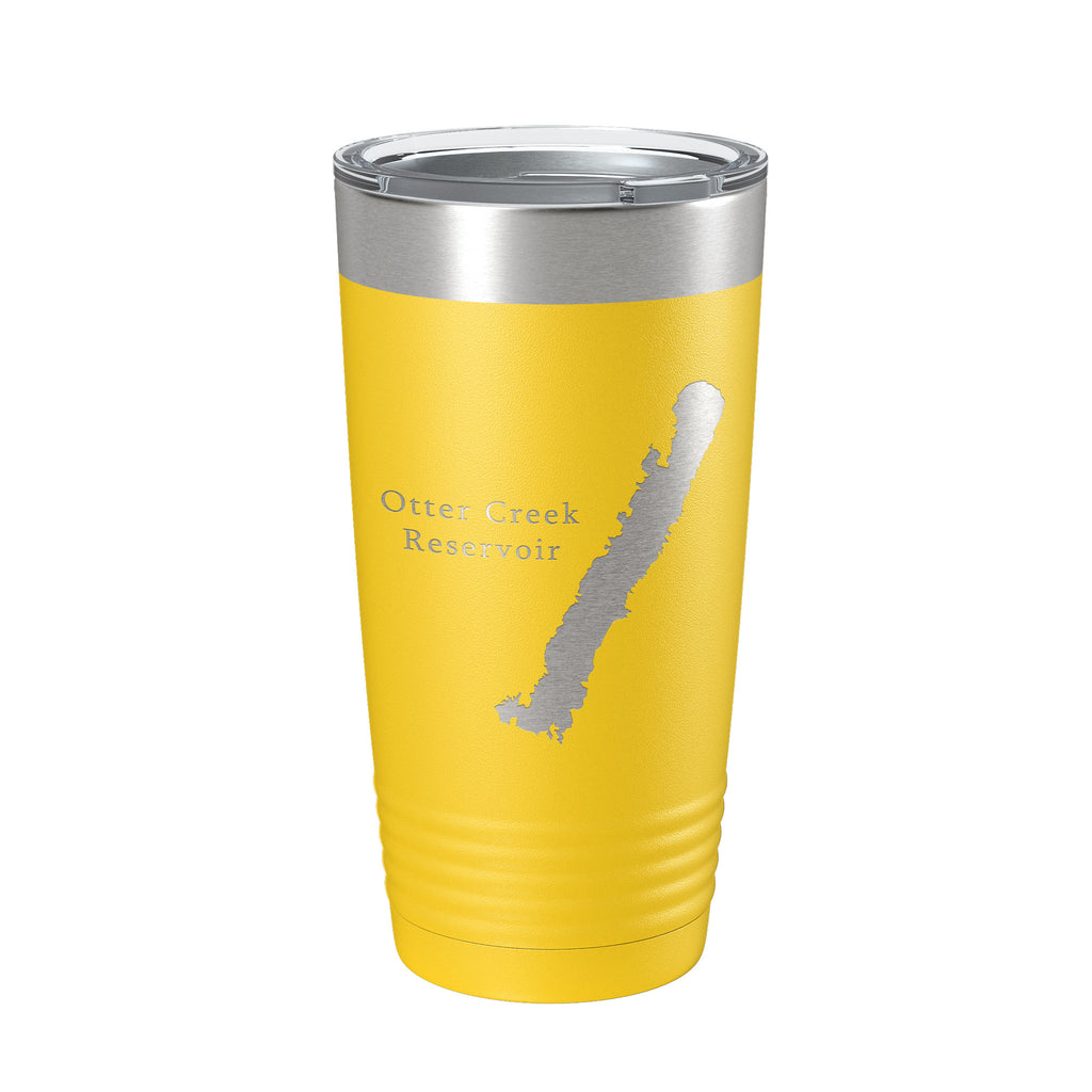 Otter Creek Reservoir Tumbler Lake Map Travel Mug Insulated Laser Engraved Coffee Cup Utah 20 oz