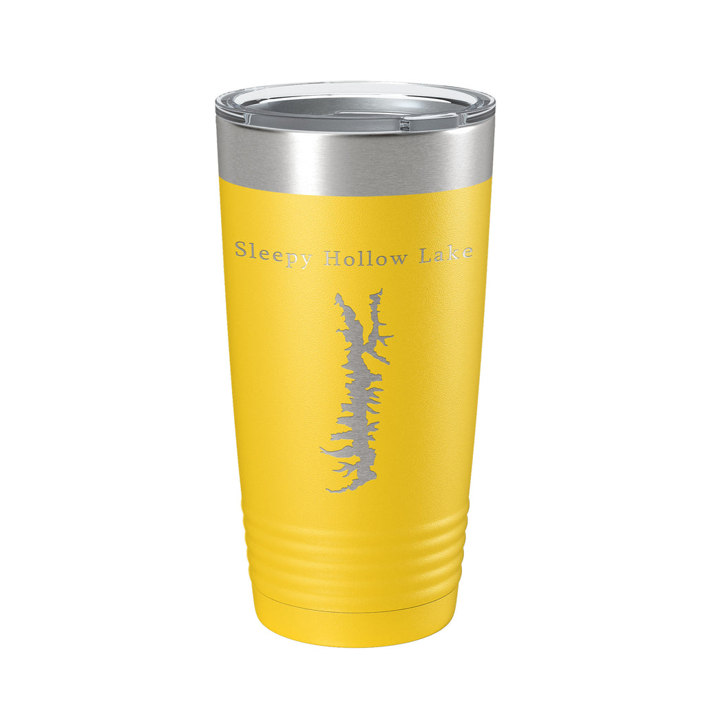 Sleepy Hollow Lake Map Tumbler Travel Mug Insulated Laser Engraved Coffee Cup New York 20 oz