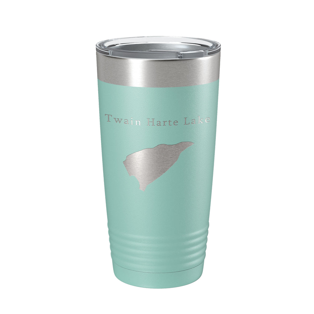 Twain Harte Lake Map Tumbler Travel Mug Insulated Laser Engraved Coffee Cup California 20 oz