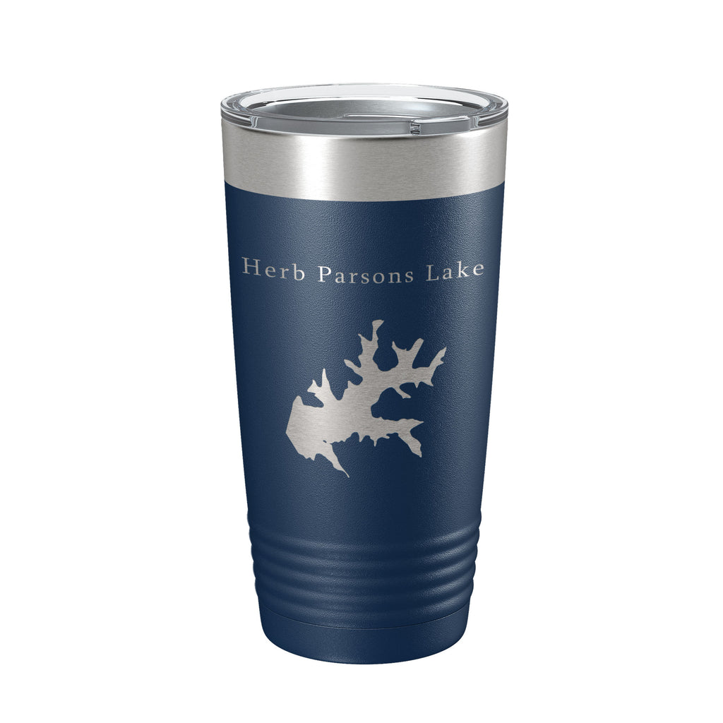 Herb Parsons Lake Map Tumbler Travel Mug Insulated Laser Engraved Coffee Cup Tennessee 20 oz