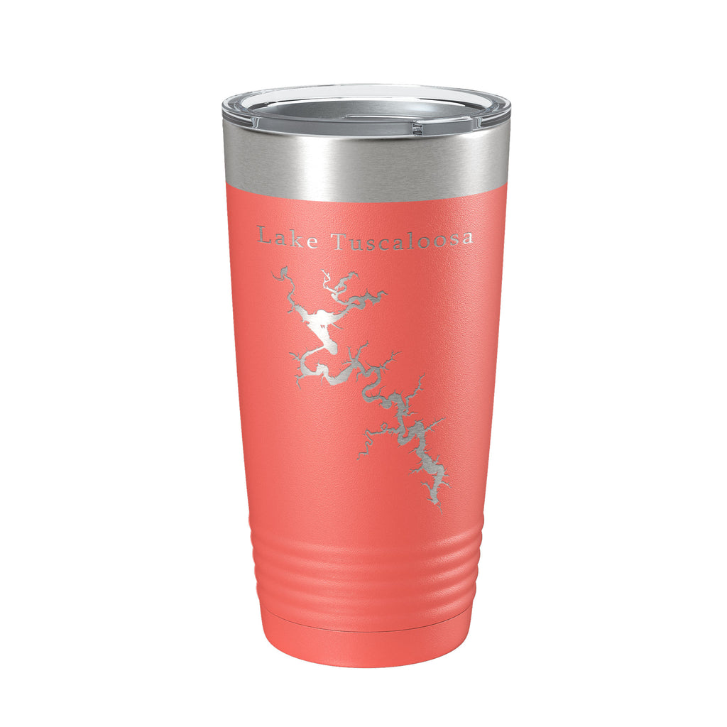 Lake Tuscaloosa Map Tumbler Travel Mug Insulated Laser Engraved Coffee Cup Alabama 20 oz