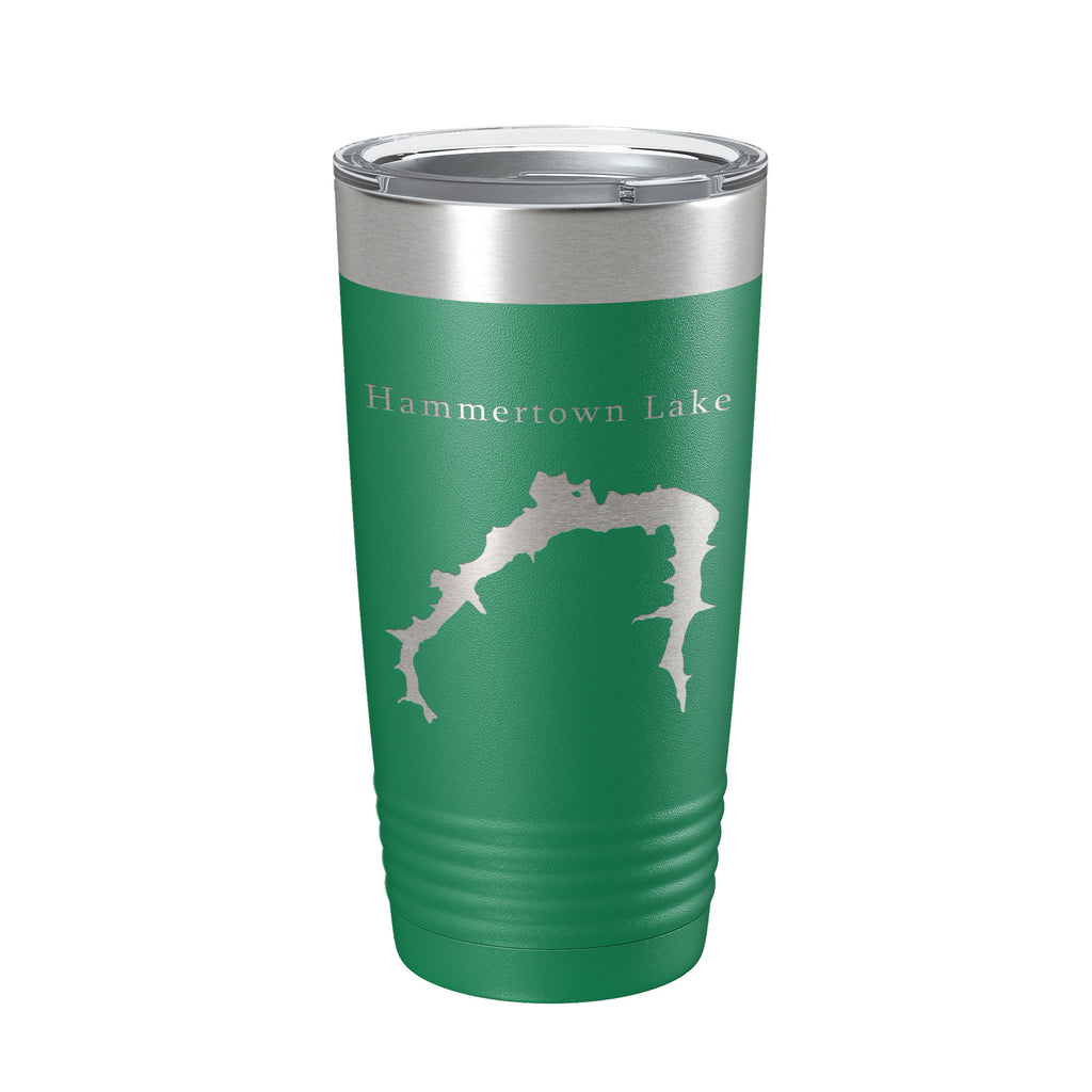 Hammertown Lake Map Tumbler Travel Mug Insulated Laser Engraved Coffee Cup Jackson City Reservoir Ohio 20 oz
