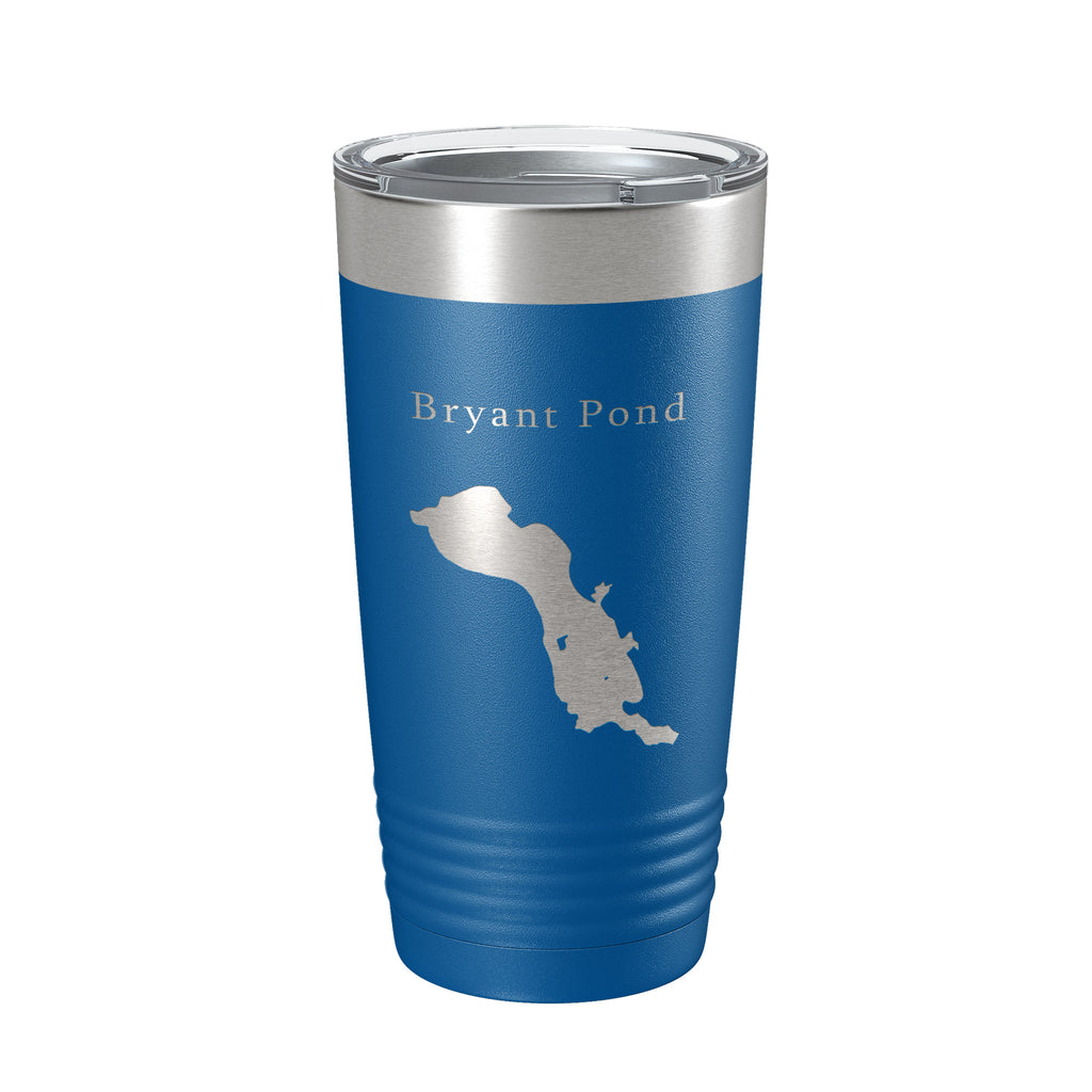 Bryant Pond Lake Christopher Map Tumbler Travel Mug Insulated Laser Engraved Coffee Cup Maine 20 oz
