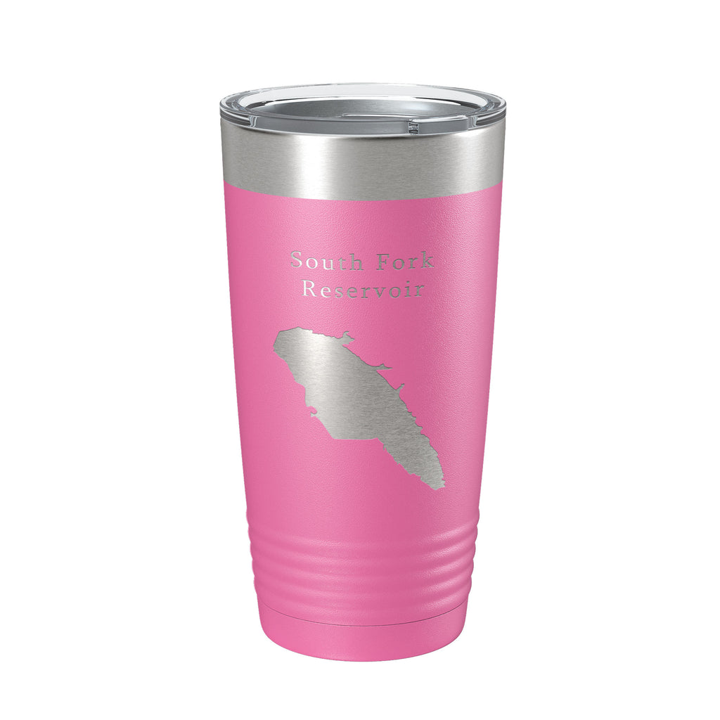 South Fork Reservoir Tumbler Lake Map Travel Mug Insulated Laser Engraved Coffee Cup Nevada 20 oz
