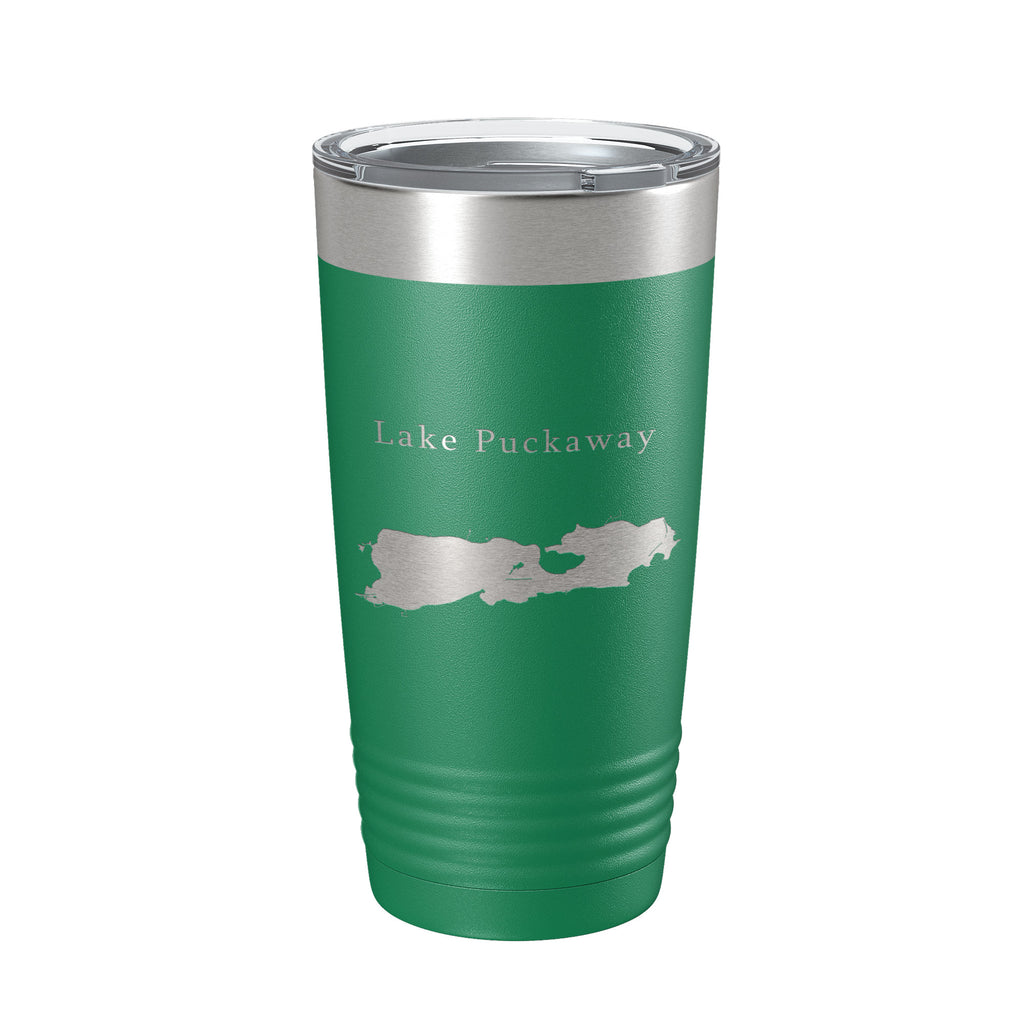 Lake Puckaway Map Tumbler Travel Mug Insulated Laser Engraved Coffee Cup Wisconsin 20 oz