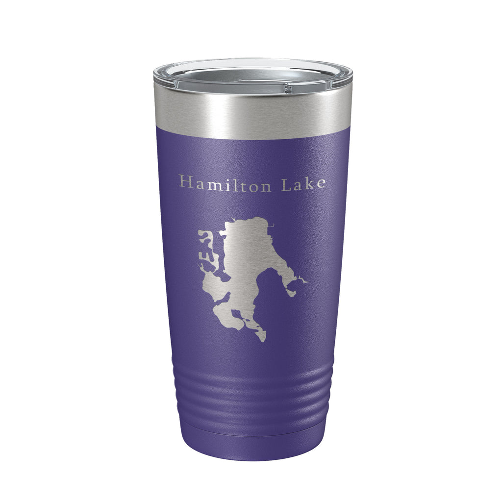 Hamilton Lake Map Tumbler Travel Mug Insulated Laser Engraved Coffee Cup Indiana 20 oz