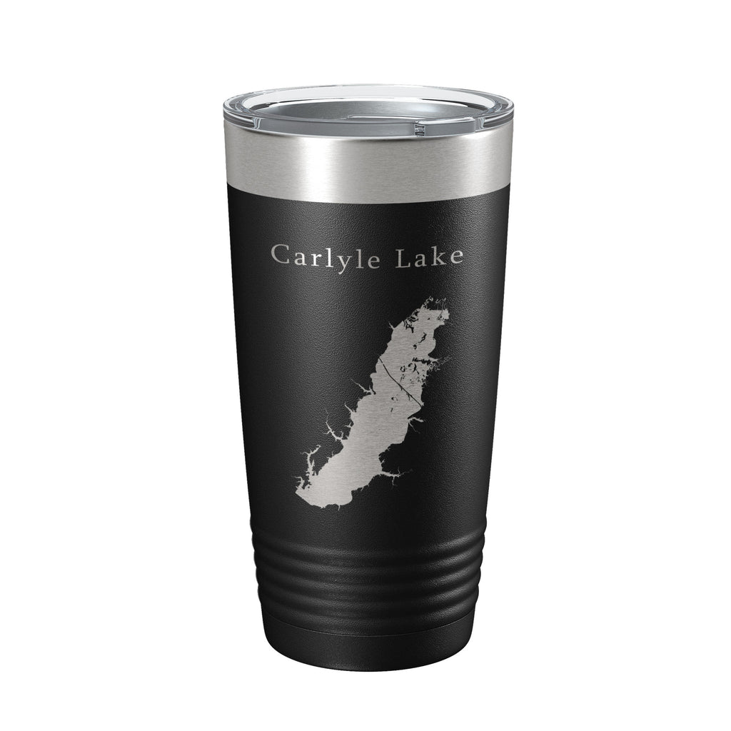 Carlyle Lake Map Tumbler Travel Mug Insulated Laser Engraved Coffee Cup Illinois 20 oz