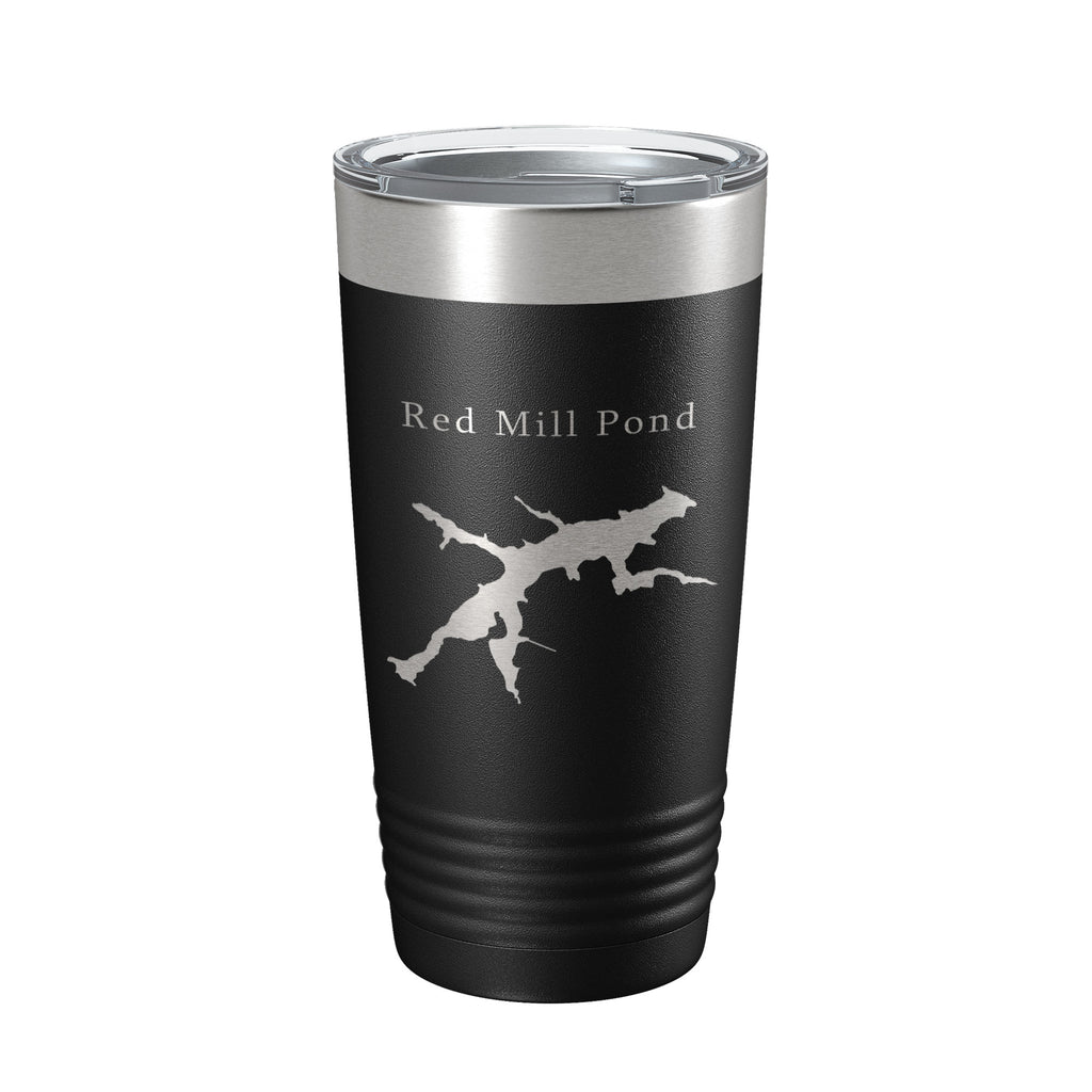 Red Mill Pond Tumbler Lake Map Travel Mug Insulated Laser Engraved Coffee Cup Delaware 20 oz