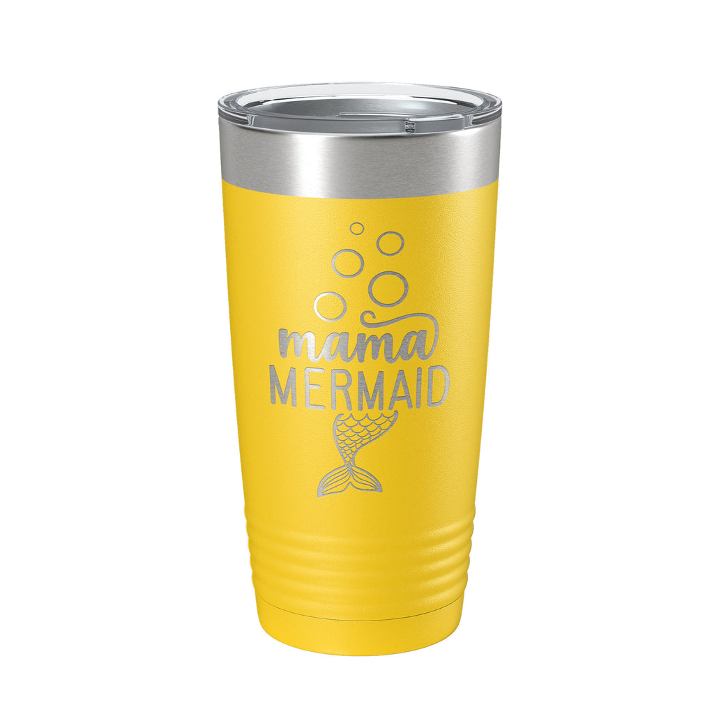 Mama Mermaid Tumbler Travel Mug Insulated Laser Engraved Coffee Cup Mom Momma Gift 20 oz