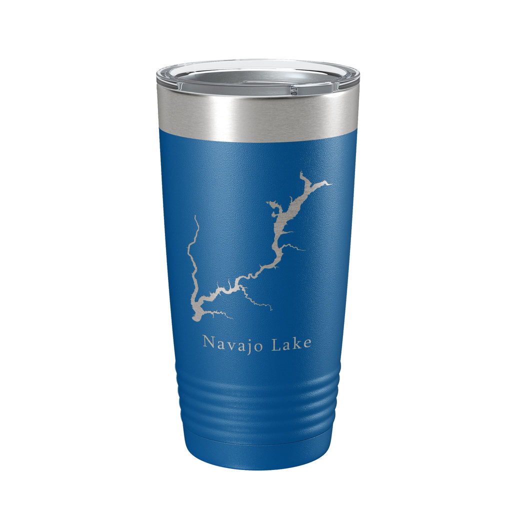 Navajo Lake Map Tumbler Travel Mug Insulated Laser Engraved Coffee Cup New Mexico Colorado 20 oz