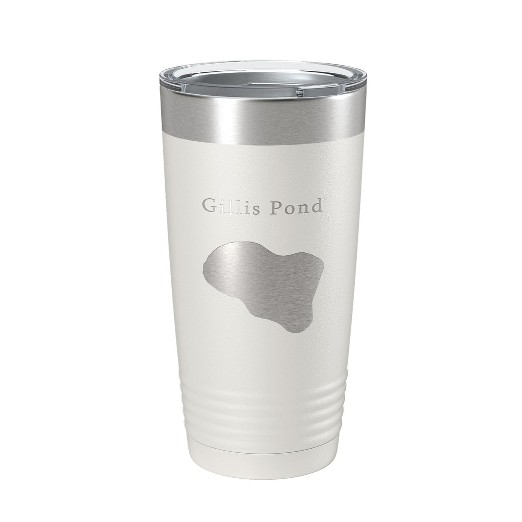 Gillis Pond Tumbler Lake Map Travel Mug Insulated Laser Engraved Coffee Cup Florida 20 oz