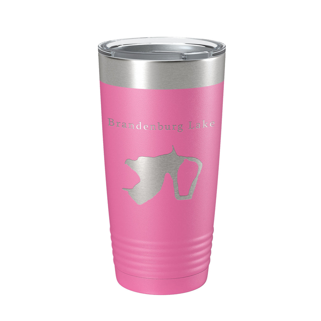 Brandenburg Lake Map Tumbler Travel Mug Insulated Laser Engraved Coffee Cup Illinois 20 oz