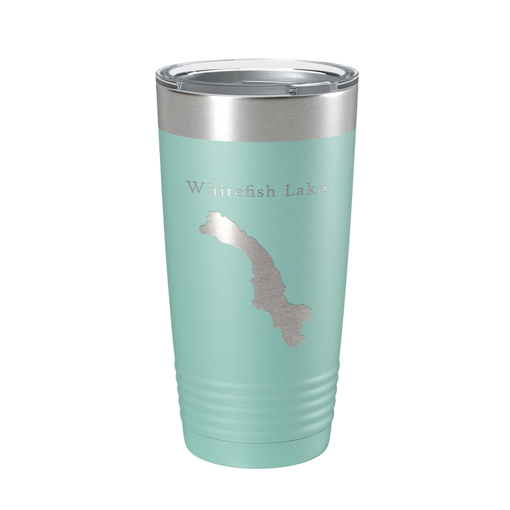 Whitefish Lake Map Tumbler Travel Mug Insulated Laser Engraved Coffee Cup Montana 20 oz