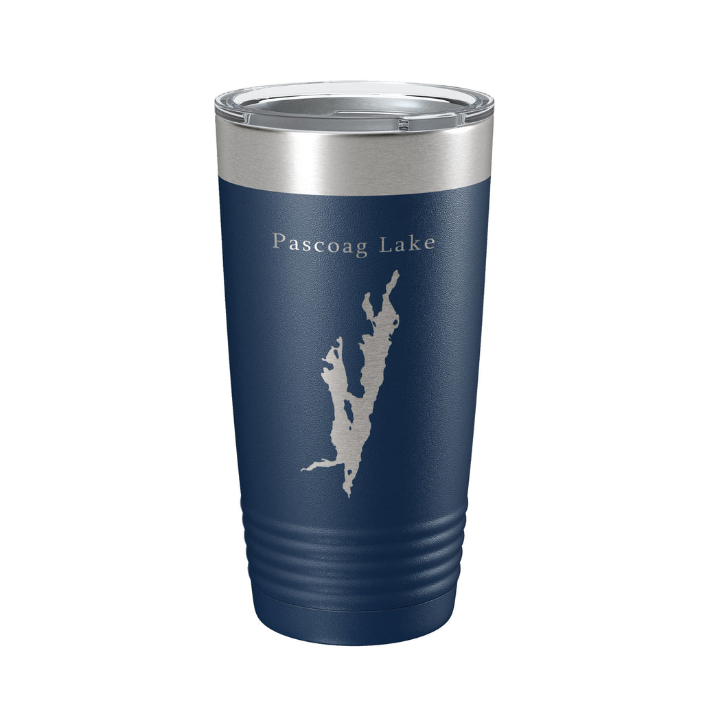 Pascoag Lake Map Tumbler Travel Mug Insulated Laser Engraved Coffee Cup Rhode Island 20 oz