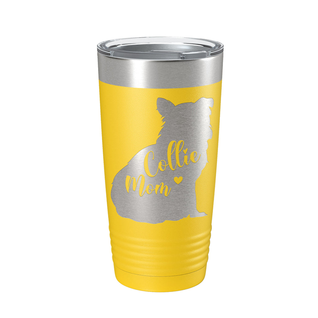 Collie Mom Tumbler Dog Travel Mug Gift Insulated Laser Engraved Coffee Cup 20 oz