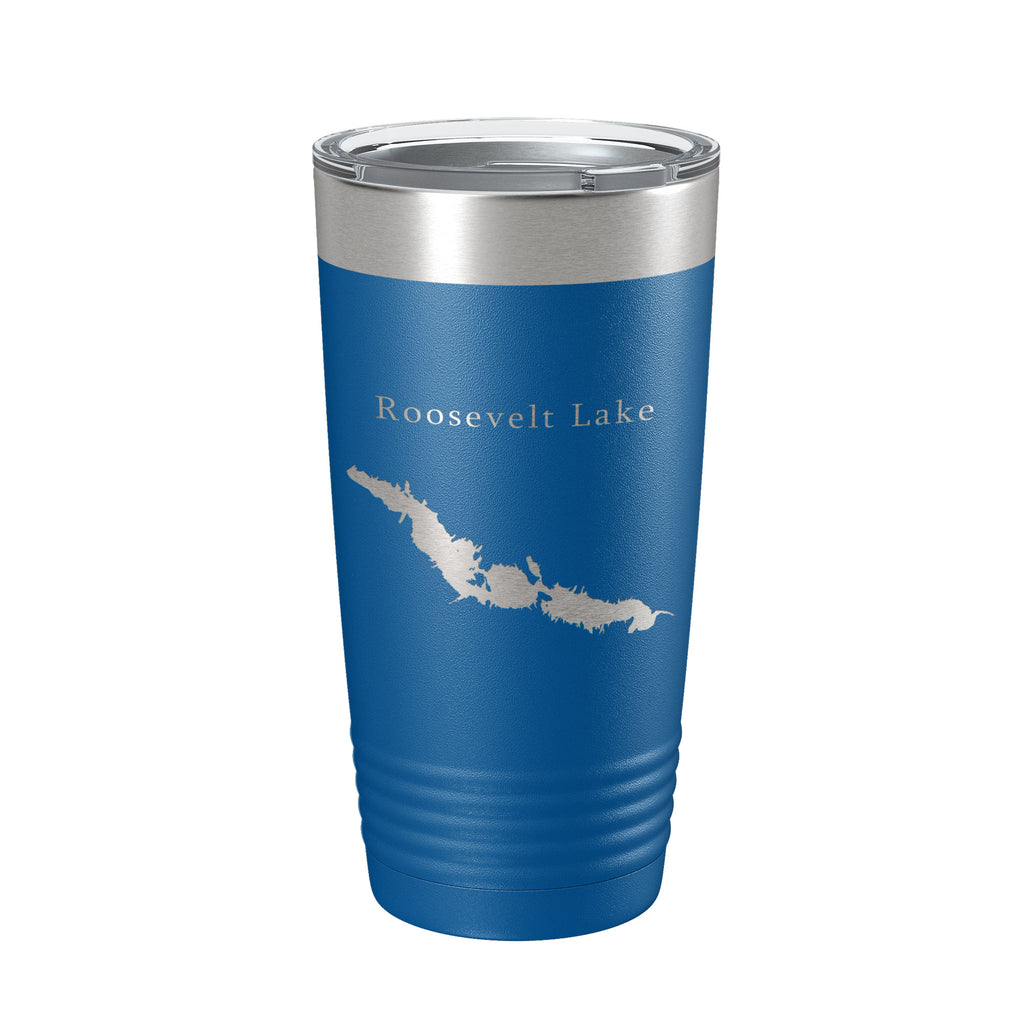 Theodore Roosevelt Lake Map Tumbler Travel Mug Insulated Laser Engraved Coffee Cup Arizona 20 oz