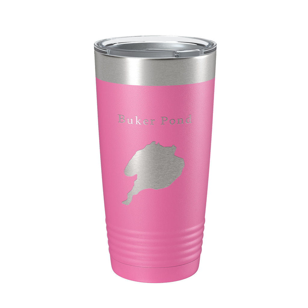 Buker Pond Tumbler Lake Map Travel Mug Insulated Laser Engraved Coffee Cup Maine 20 oz